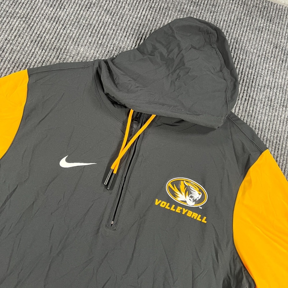 Missouri Tigers Mizzou Pullover Shirt Mens Nike Medium Black Gold Hooded 1/4 Zip
